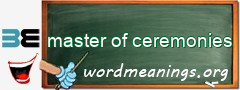 WordMeaning blackboard for master of ceremonies